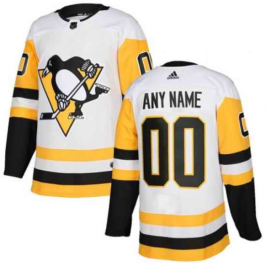 Men Women Youth Toddler White Jersey - Customized Adidas Pittsburgh Penguins Away